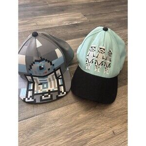 Lot Of 2 Star Wars Kids Hats C-3PO Storm Troopers Adjustable Ball Caps